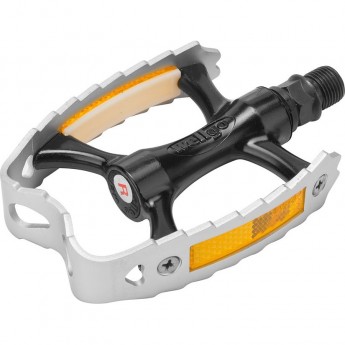 Педали C201 Wellgo ось 9/16" со светоотражателями, алюминиевые чёрно-серебристые Педали C201 Wellgo ось 9/16" со светоотражателями, алюминиевые чёрно-серебристые